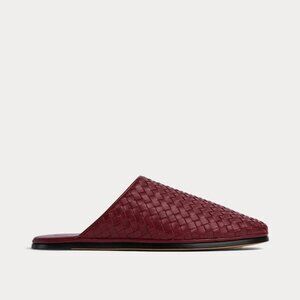 BOTTEGA VENETA Women's Intrecciato Leather Mule Slippers Size 13 In Wine